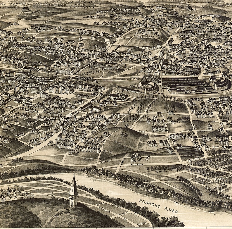 Roanoke big Lick Roanoke Valley Virginia Va. 1891 Etsy
