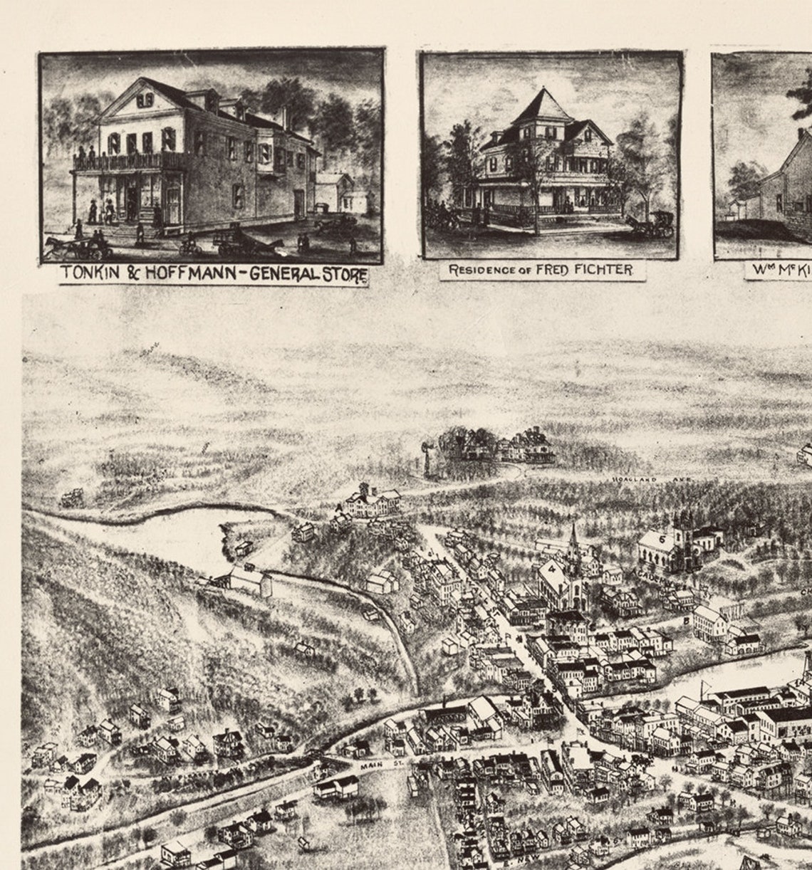Map of Rockaway Morris Co. New Jersey 1924. Vintage Etsy