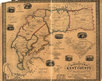 Kent County Md Map Betterton Md | Etsy