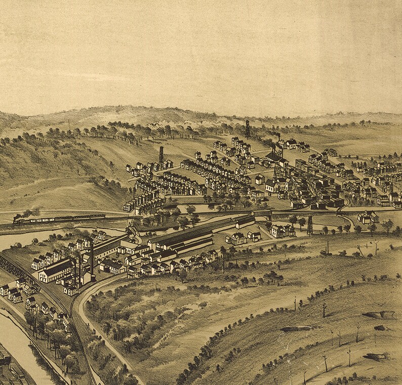 Map of Johnsonburg Elk County Pennsylvania PA 1895. Etsy