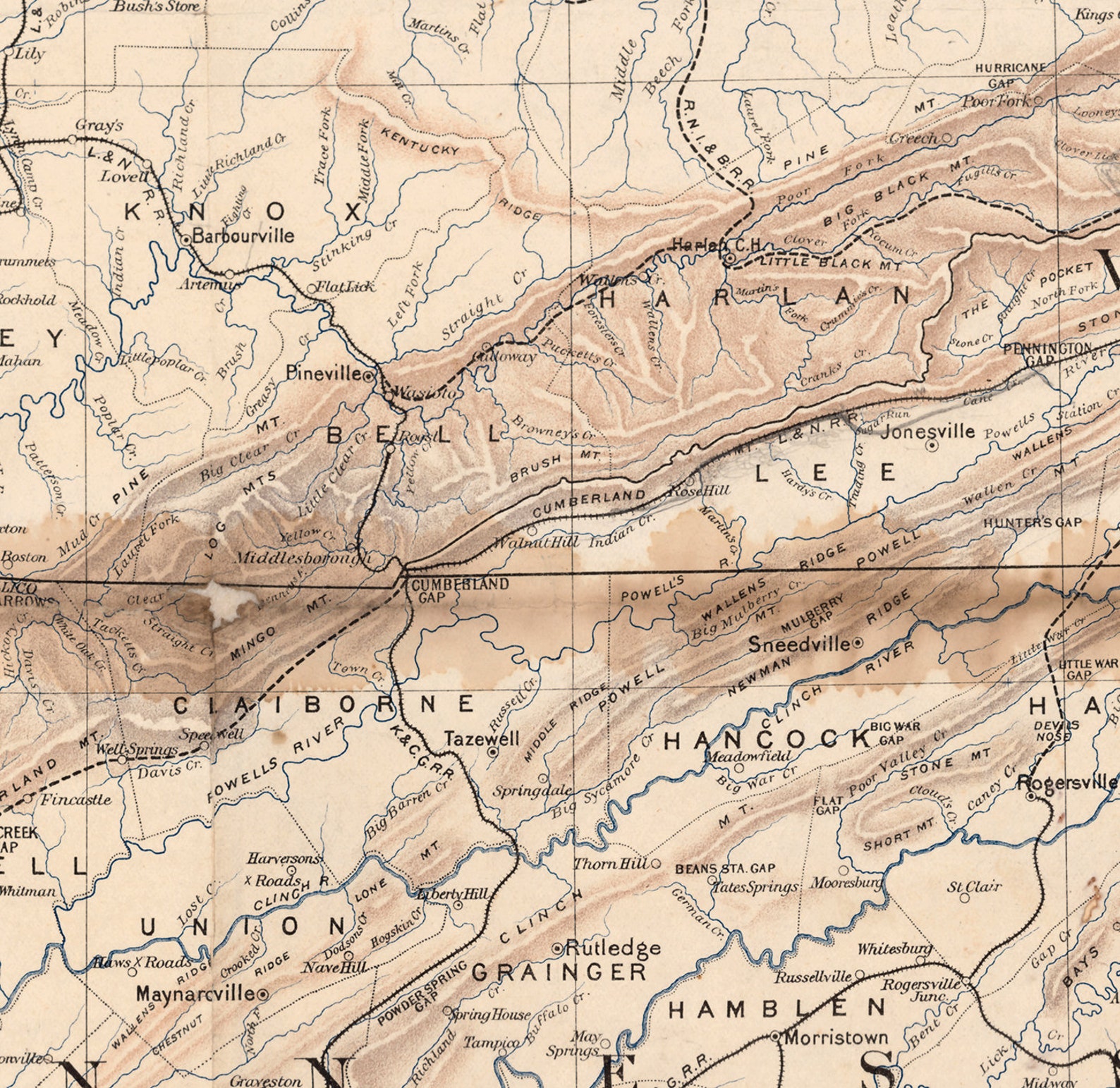 Map of Big Stone Gap Va. and Its Relation to the South Etsy