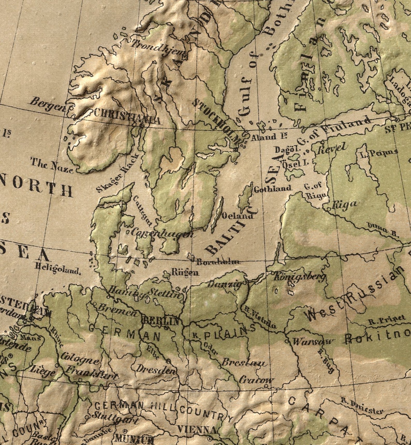 Map of Europe 1880. Vintage Home Deco Style Old Wall | Etsy