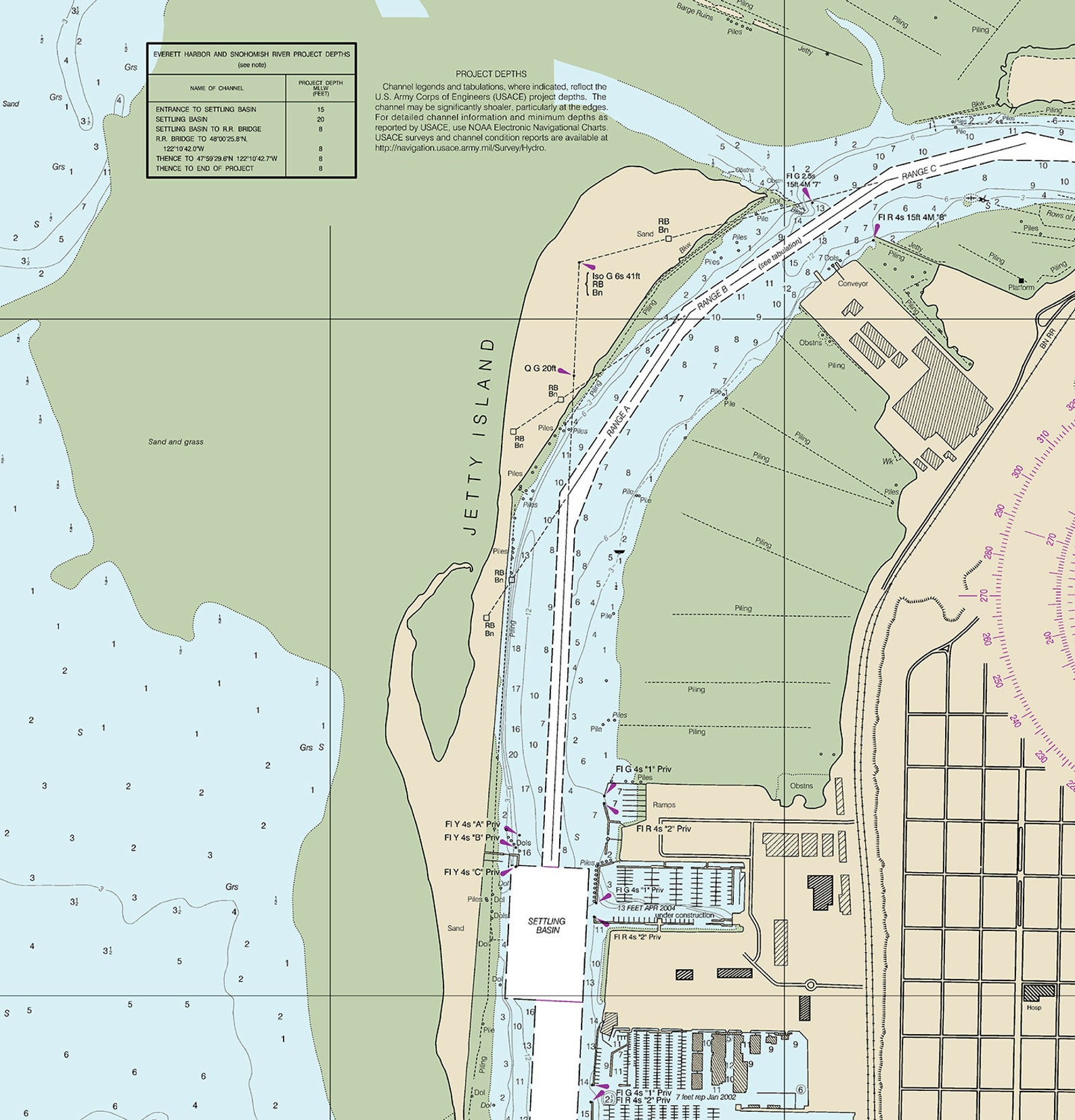 Nautical Charts of Everett Harbor. 18444 Washington. West Etsy