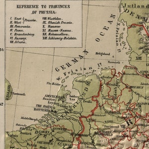 Carte de l'Allemagne, 1880. Reproduction de carte murale ancienne de style déco maison vintage. image 10
