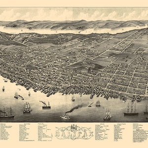Halifax, Nova Scotia, 1879. Vintage Restauration Hardware home Deco Stil alte Wandreproduktion Kartendruck.