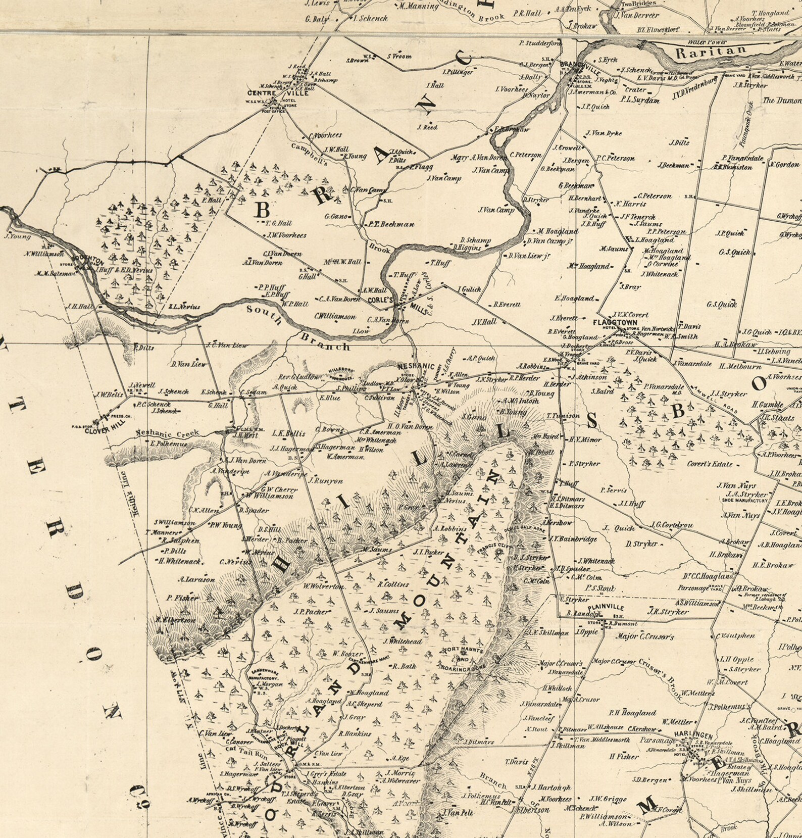 Map of Somerset County. New Jersey NJ 1850 Vintage Home Etsy