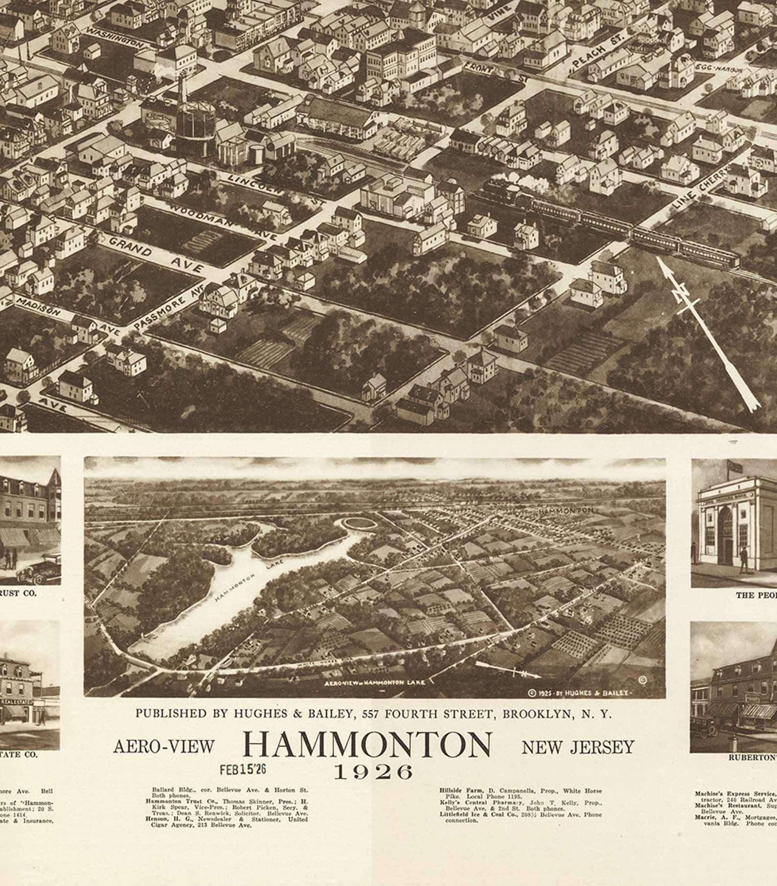 Map of Hammonton Atlantic Co. New Jersey NJ Map 1926. Etsy