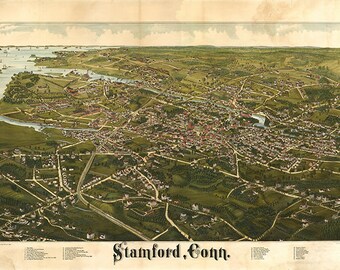 1914 Nautical Map of Stamford Harbor CT - Etsy