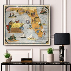Ye True Chart of Buried Treasure in the Land &amp; Waters of Florida ...