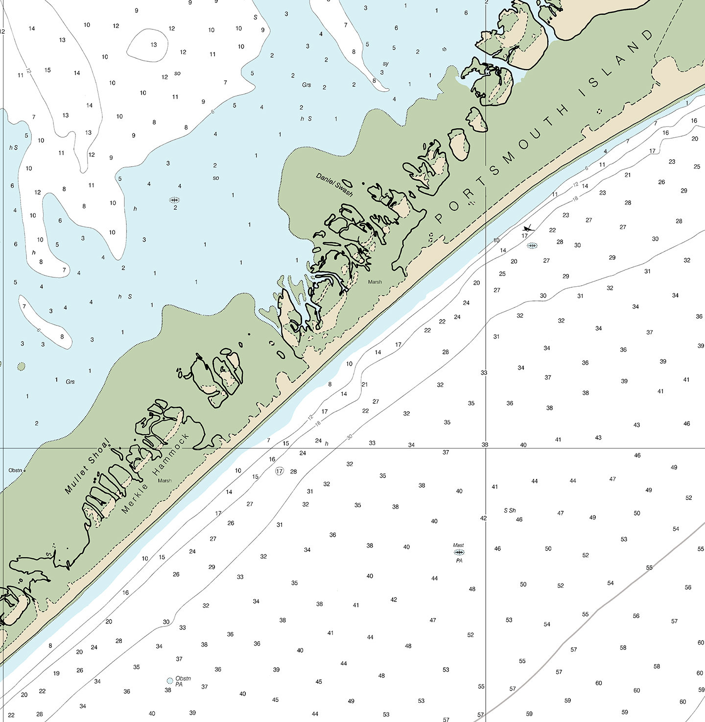 Nautical charts of Ocracoke Inlet and Part of Core sound. Etsy