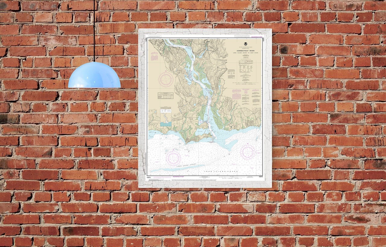 Home Décor Prints Selden Neck Hamburg Cove Wall Map Reproduction North