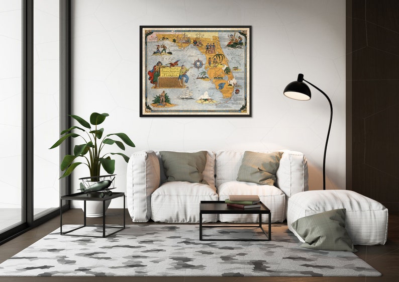 Ye True Chart of Buried Treasure in the Land &amp; Waters of - Etsy