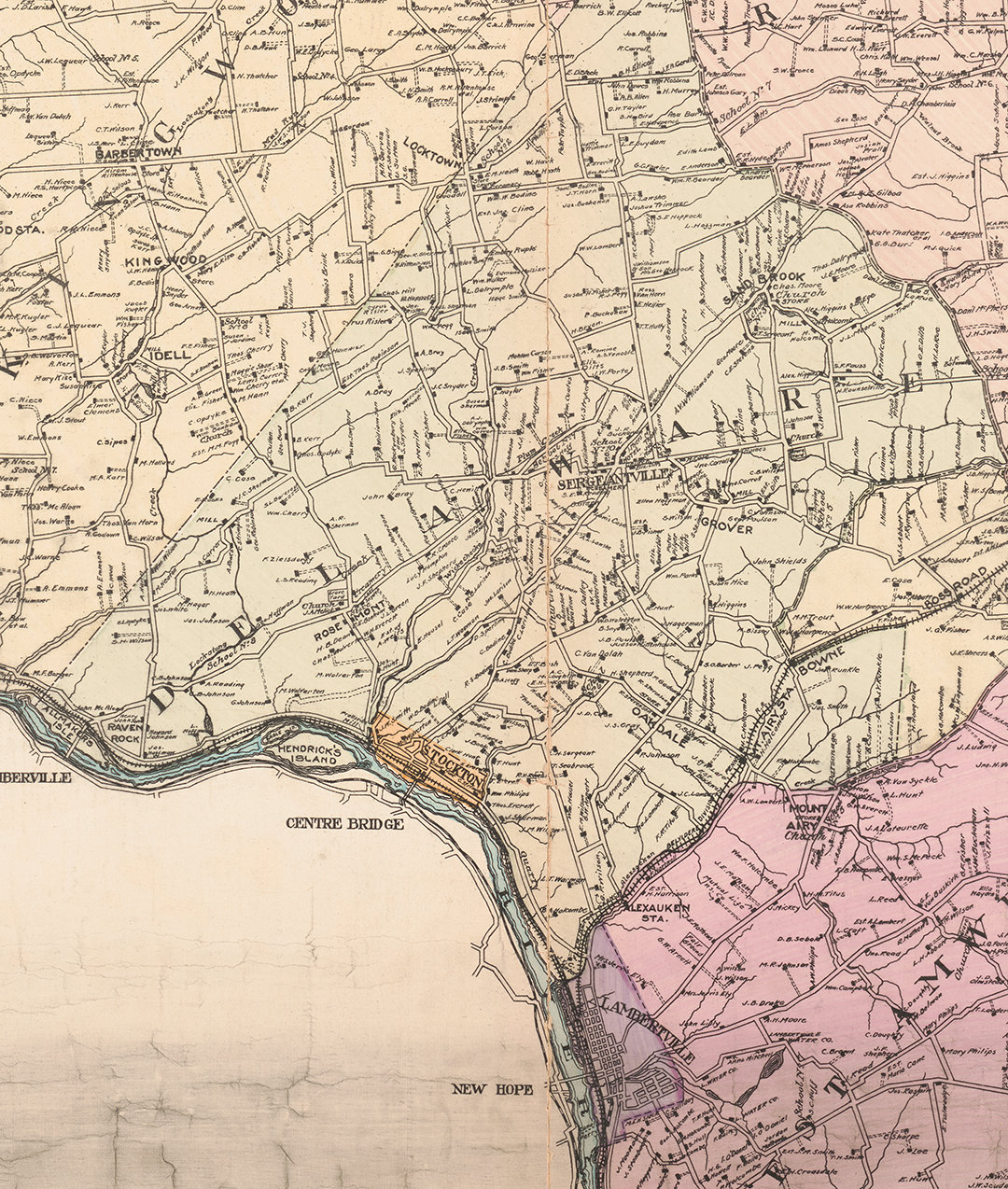 Map of Hunterdon County New Jersey 1902. Vintage restoration Etsy