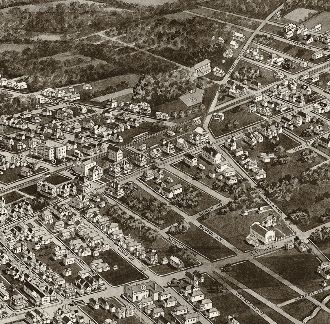 Map of Somers Point Atlantic Co. New Jersey 1925. Vintage Etsy