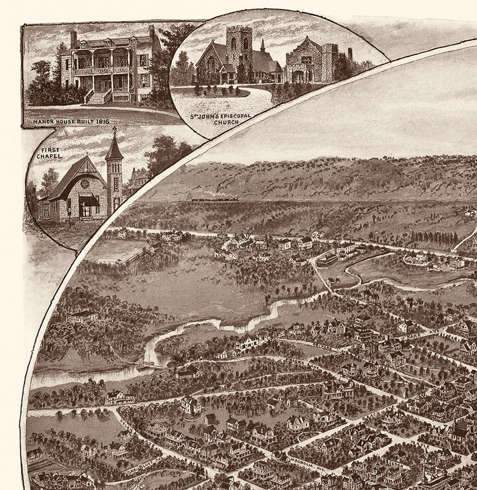 Larchmont Westchester County New York NY. Map. Vintage Etsy