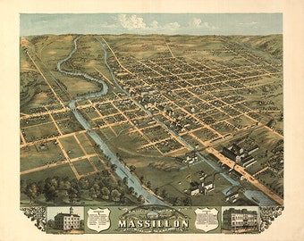 Massillon Stark County Ohio 1870. Vintage Restoration - Etsy Israel