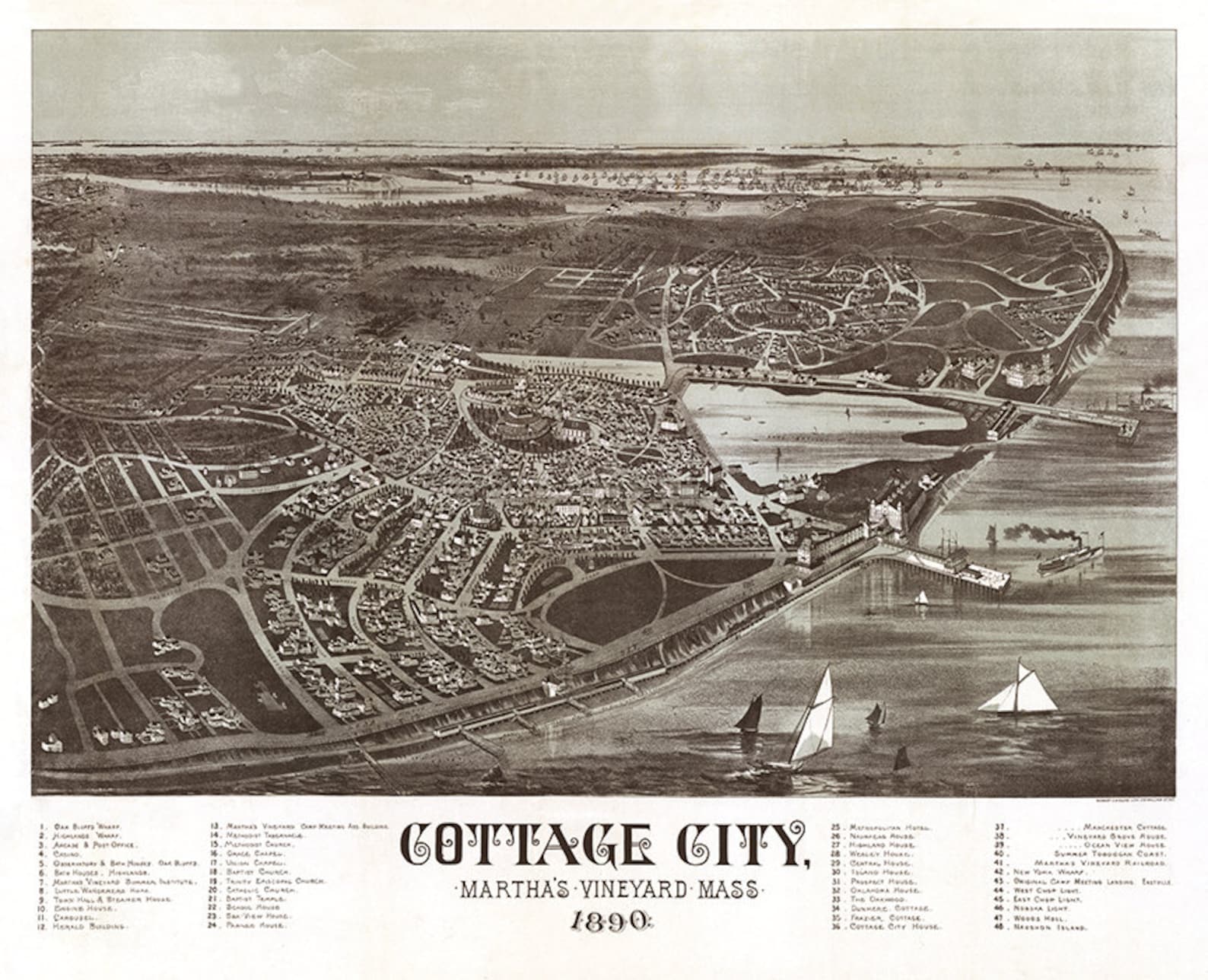 Cottage City Martha's Vineyard Oak Bluffs Massachusetts Etsy