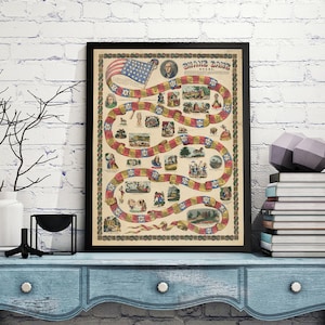 Snake game rules. Game Board. Vintage reproduction