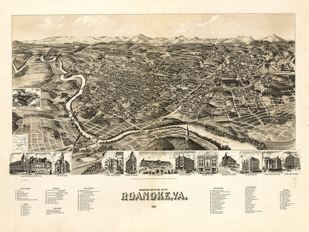 Roanoke big Lick Roanoke Valley Virginia Va. 1891 Etsy
