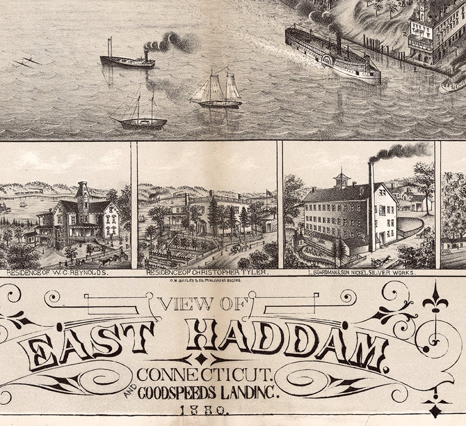 Map of East Haddam and Goodspeeds Landing Middlsex County Etsy