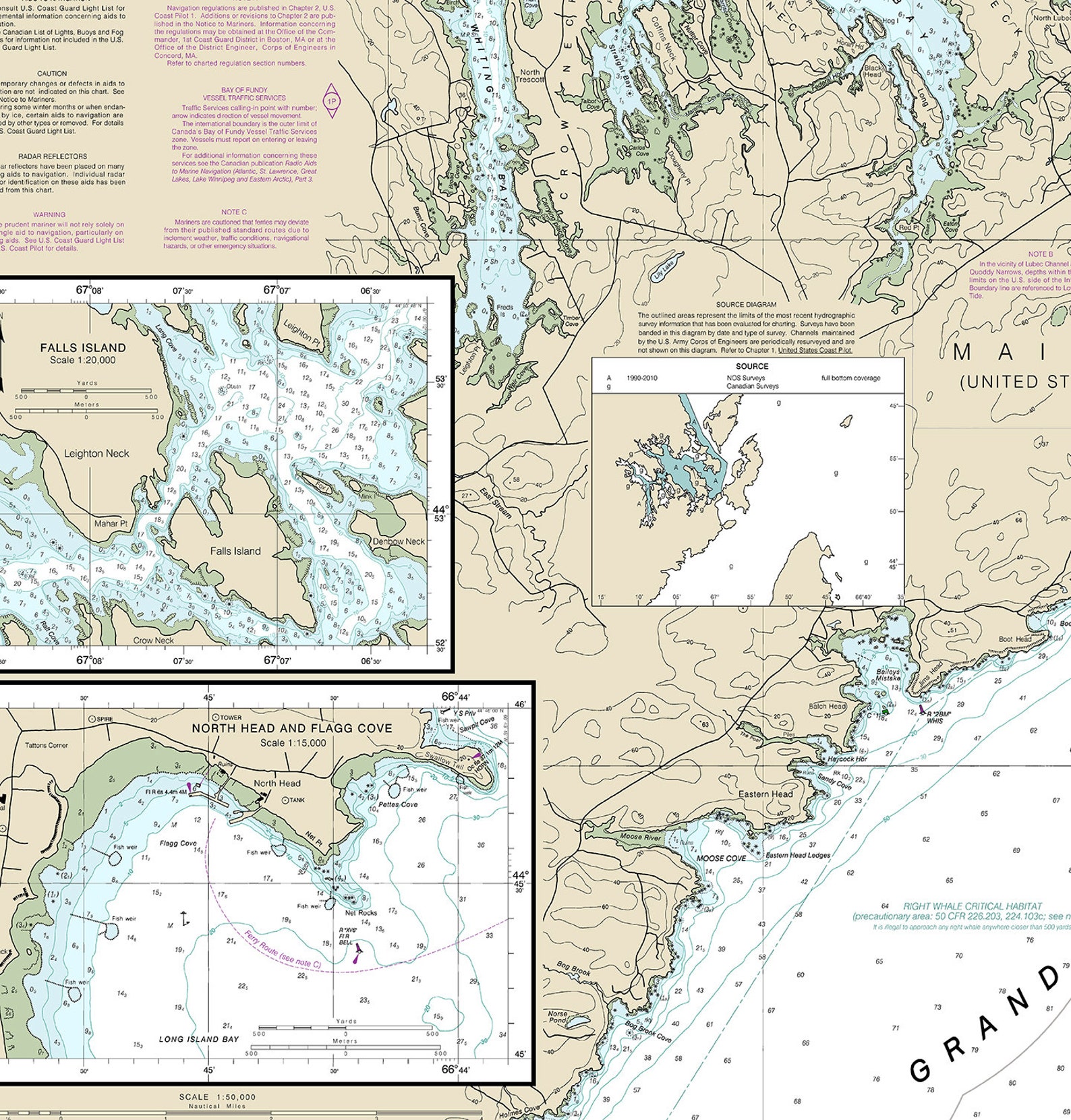 Nautical Charts of Grand Manan Channel Northern Part North Etsy