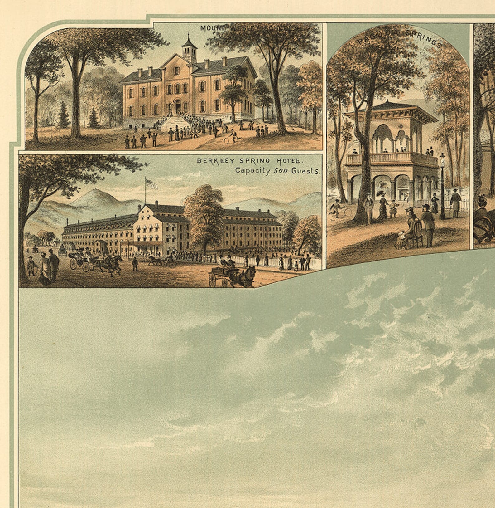 Map of Berkeley Springs Co. W.Va. View from Warm Etsy