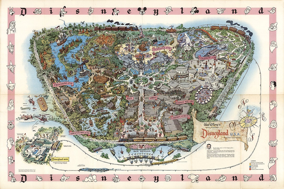 【アメリカで購入】Disney MAPS Disneyland Map - Panoramic Birds Eye View Map of Disney Land