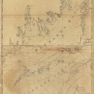 Seekarten von Buzzards Bay und Vineyard Sound, Massachusetts, MA, 1776. Vintage Restaurierung Hardware alte Wand Reproduktion Karte drucken.
