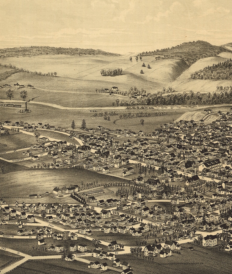 Map of Hoosick Falls Rensselaer Co. New York N.Y. 1889 Map. Etsy