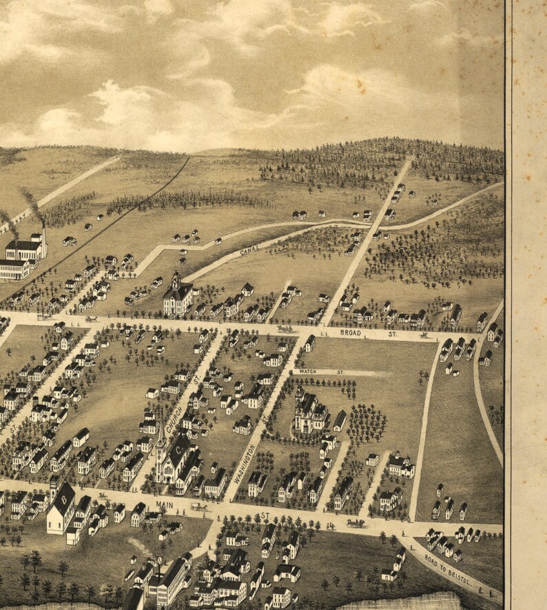 Map of Plainville Hartford County Connecticut CT 1878 Etsy