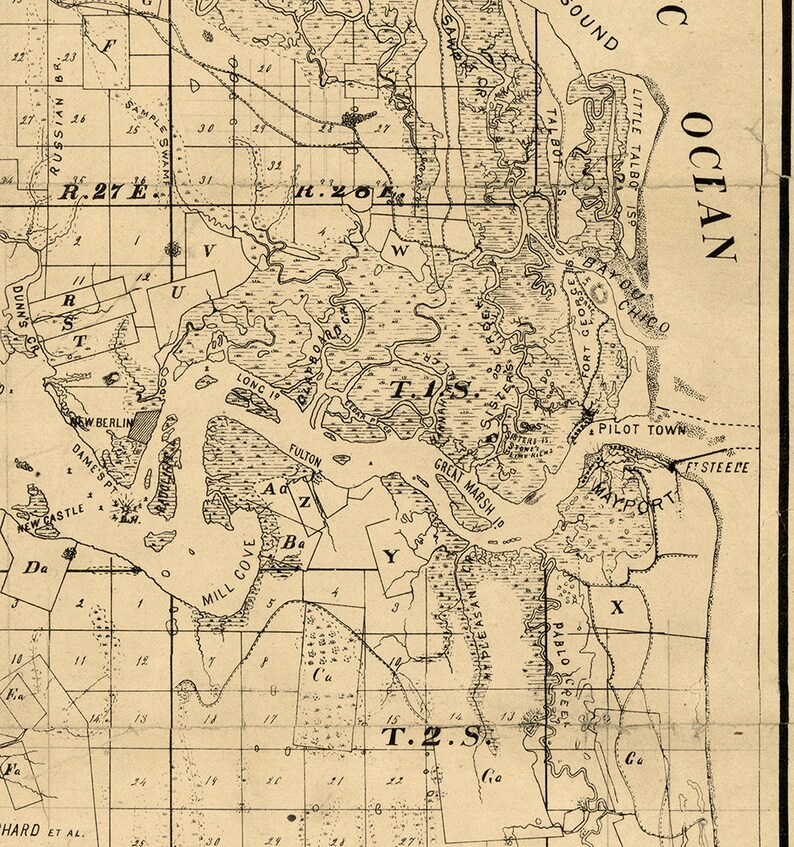 Map of Duval County Florida 1885. Restoration Hardware Home Etsy
