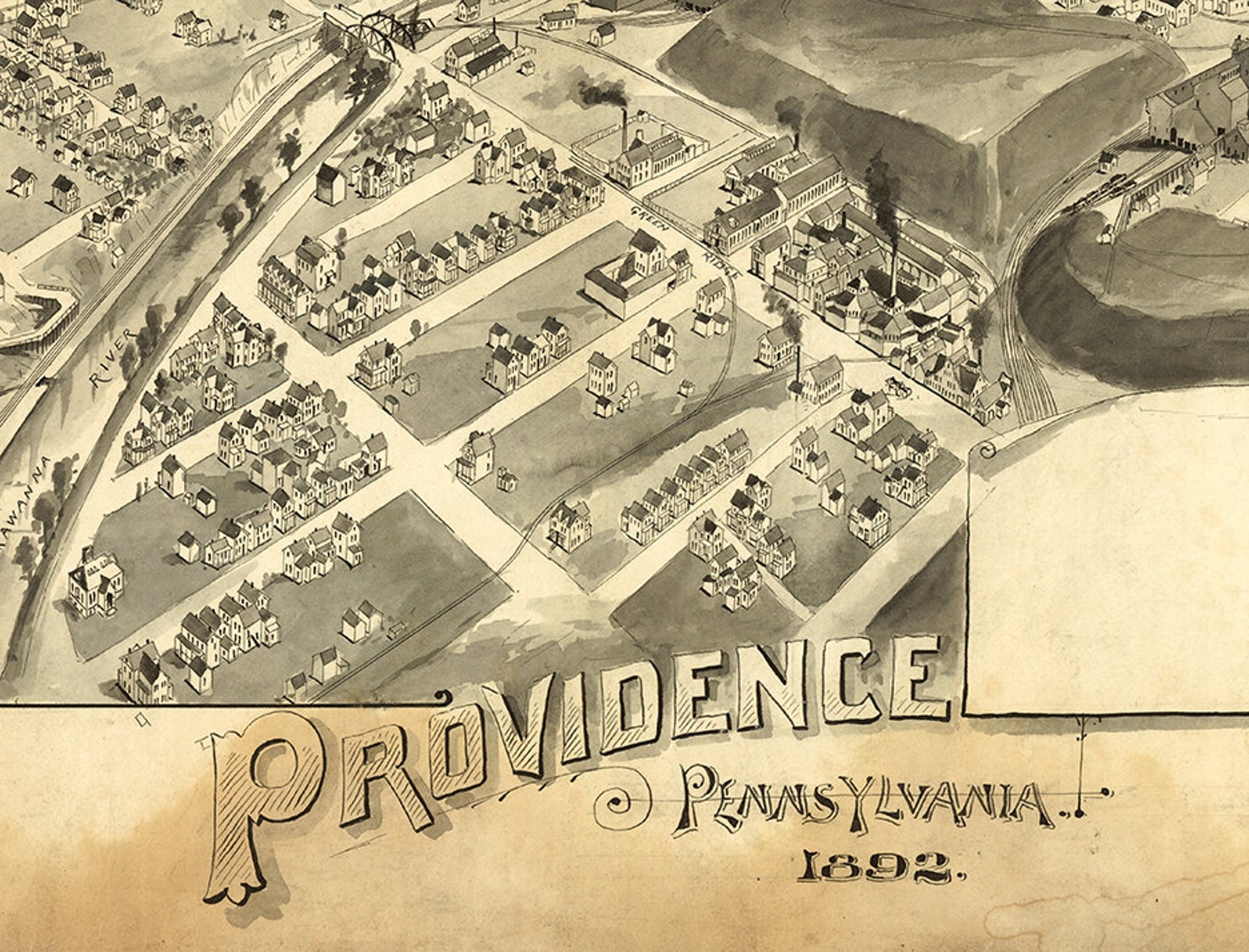 Map of Providence Lancaster Co. Pennsylvania 1892. Vintage Etsy