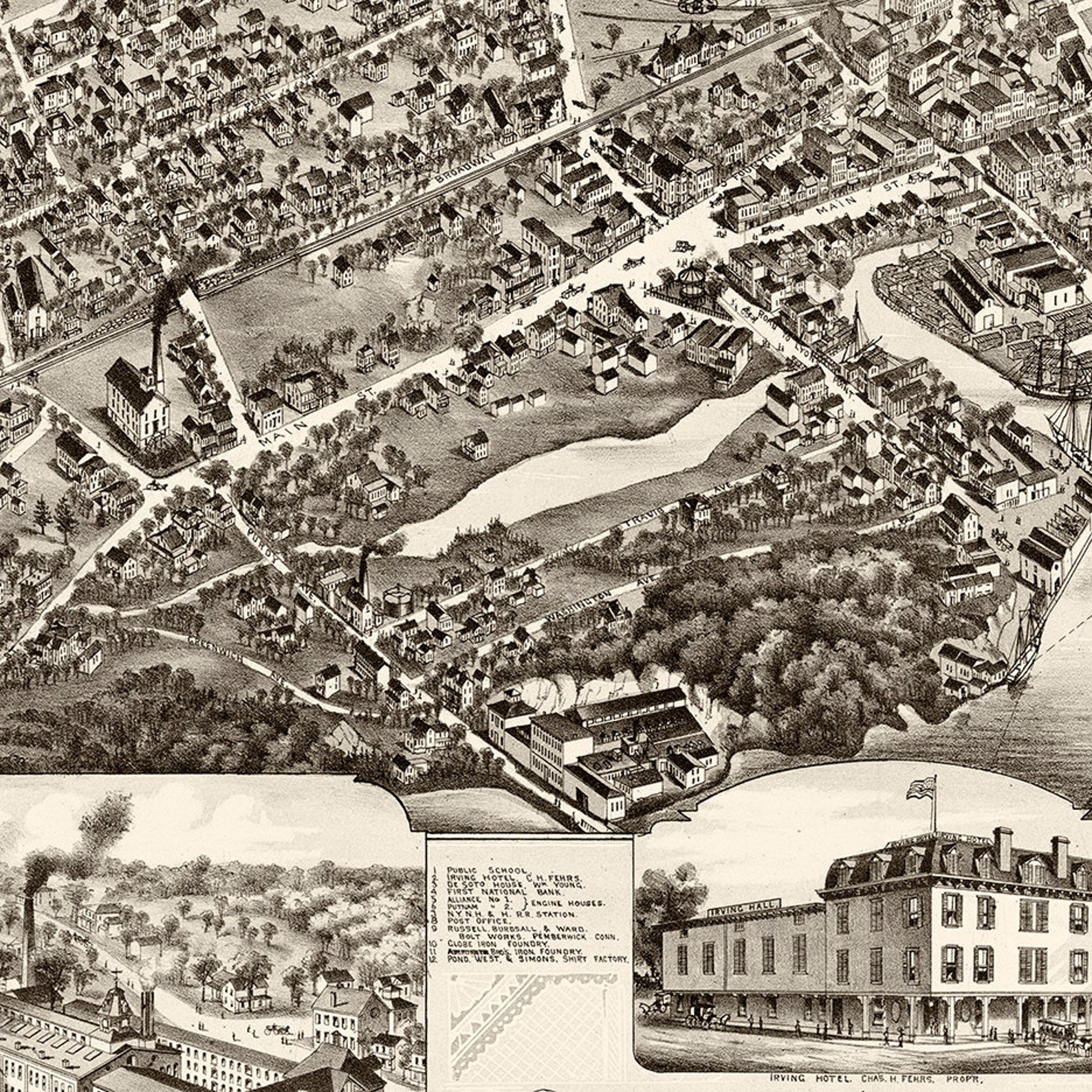 Map of Port Chester Westchester. New York NY. 1882 Map. Etsy