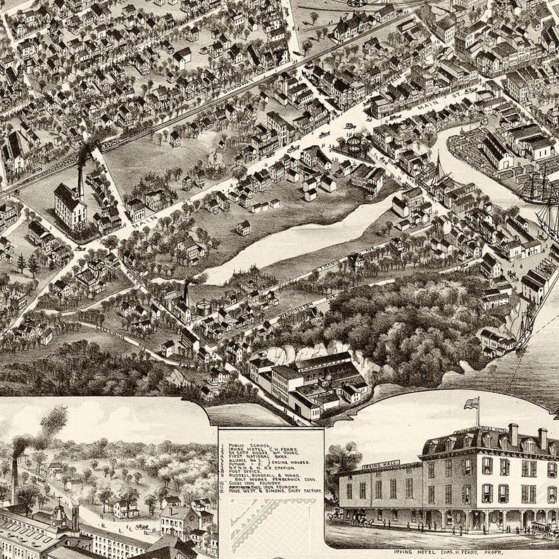 Map of Port Chester Westchester. New York NY. 1882 Map. Etsy