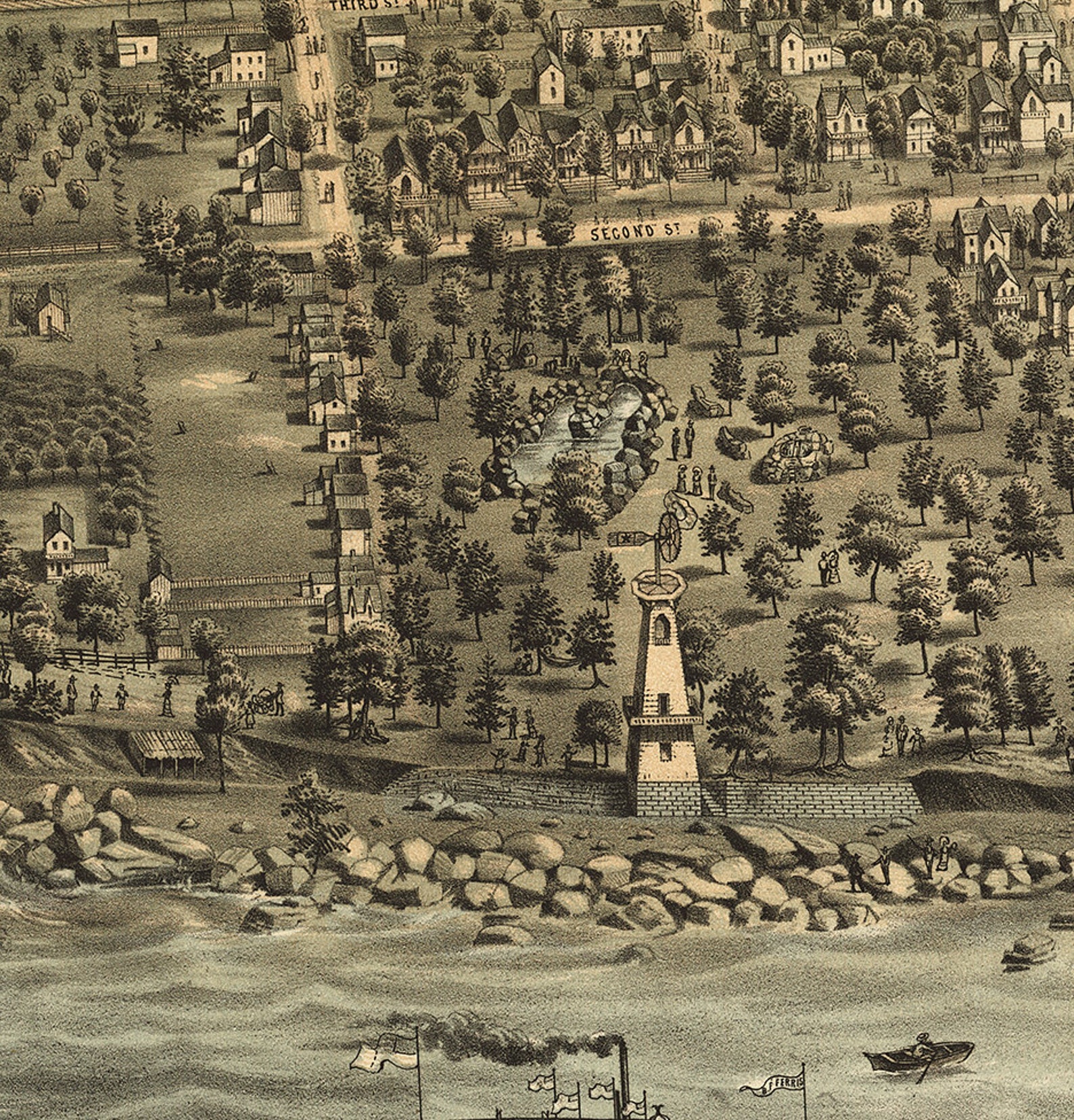 Map of Lakeside Danbury Township Ottawa Co. Ohio OH Near Etsy