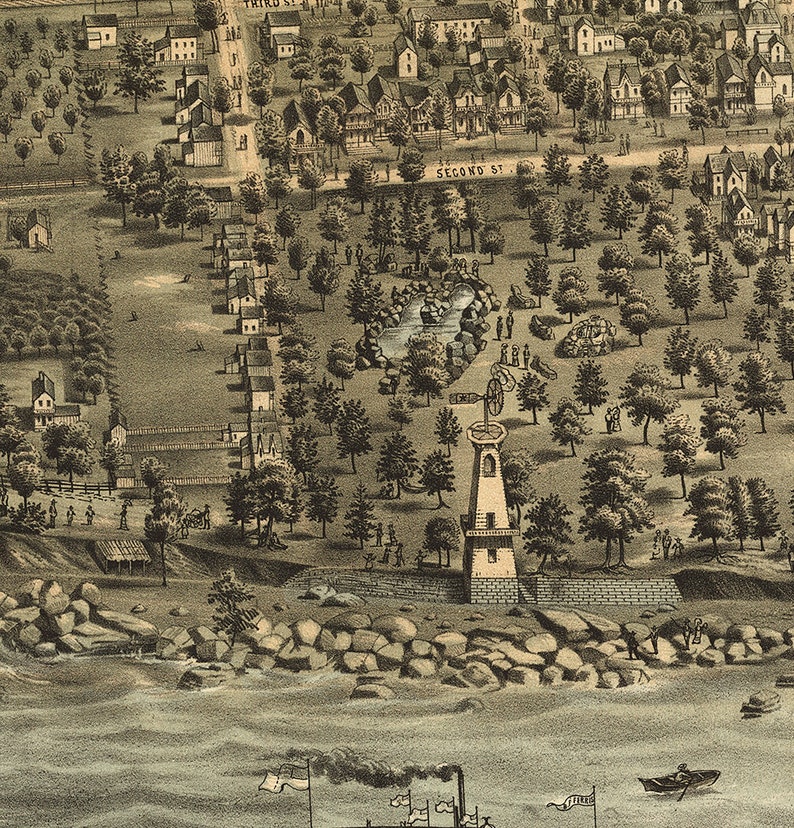 Map of Lakeside Danbury Township Ottawa Co. Ohio OH Near Etsy