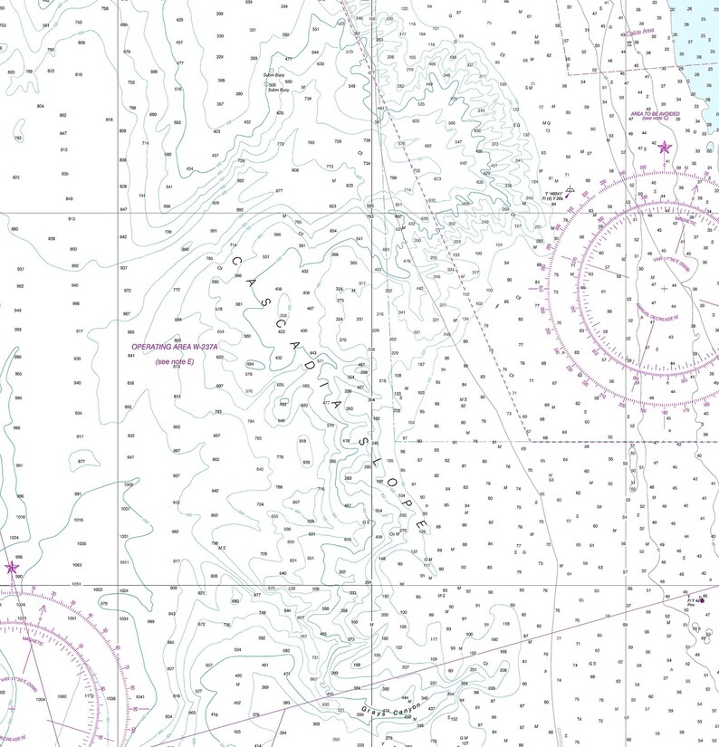 Nautical Charts NOAA of Columbia River to Destruction Island 18500. Oregon, Washington Giclée