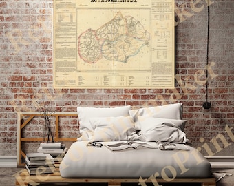 Aguascalientes Map 1884, Vintage Garcia Cubas Reproduction Poster, Antique Mexico Art Print, Nostalgic Family Roots Heritage Wall Decor