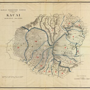 Karte von Kauai, Hawaiianische Inseln, 1903.