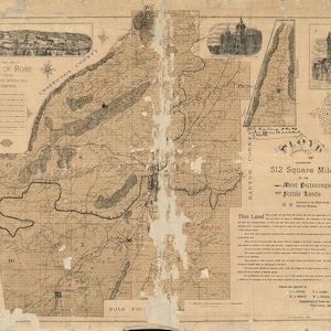 Carte du comté de Floyd, Géorgie. 1895. Quincaillerie de restauration d'époque, impression de reproduction de carte murale ancienne de style déco pour la maison.