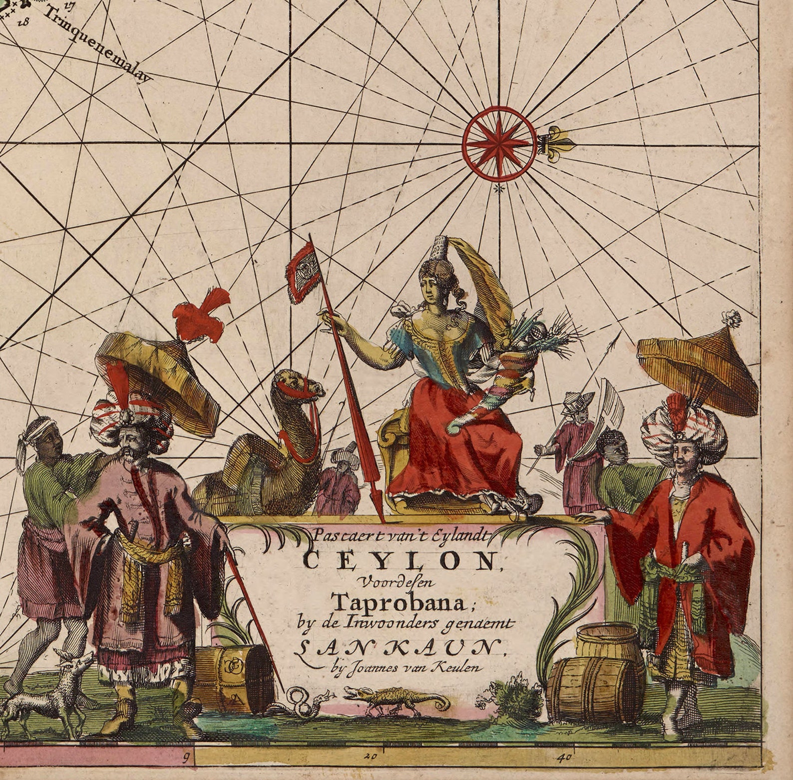 Carte du Sri Lanka Ceylan 1825. Gerard Van Keulen. vintage Etsy