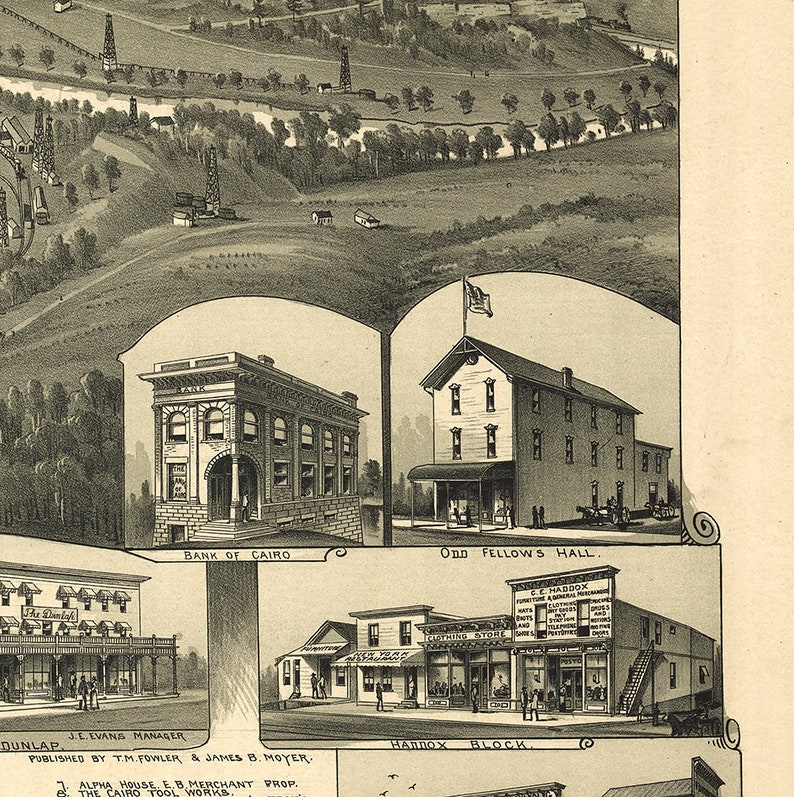 Map of Cairo Ritchie County West Virginia WV. 1899. Vintage Etsy