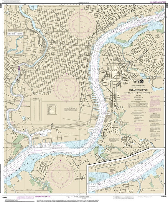 Philadelphia & Camden Waterfront Map – NOAA Nautical Chart 12313