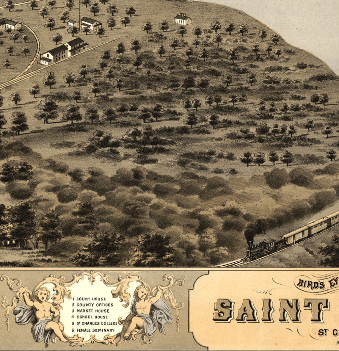 Saint Charles St. Charles Co. Missouri MO 1869. Vintage Etsy