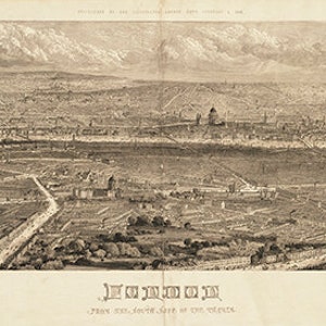 London von der Südseite der Themse, 1861. Vintage Reproduktions-Druck Kunst-Poster-Karte.  In verschiedenen Größen erhältlich.