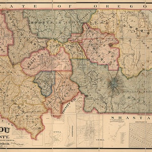 Karte von Siskiyou County, Kalifornien 1887.