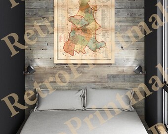 Baja California Map 1884, Vintage Garcia Cubas Poster, Antique Mexico Fine Art Print Reproduction, Nostalgic Heritage Wall Decor