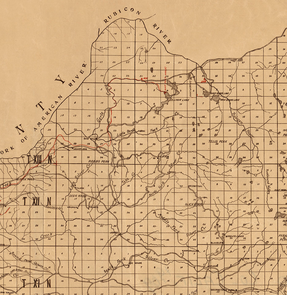 El Dorado County map California CA 1909. California State Etsy