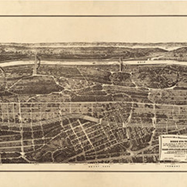 Carte des quartiers de Manhattan 23e et 24e, situés à l’ouest du NY and Harlem Railroad, et du Grand Boulevard.  Reproduction.