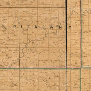 Map of Wabash County, Indiana. 1861. Vintage Restoration Hardware Home Deco Style Old Wall ...